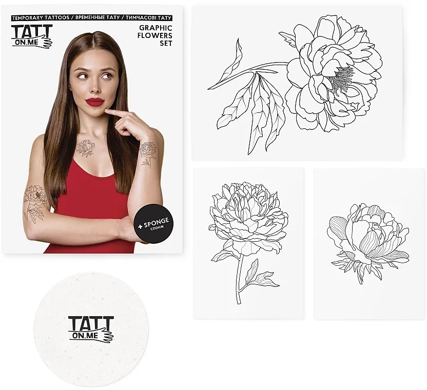 TATTon.me Graphic Flowers Set Privremene tetovaže