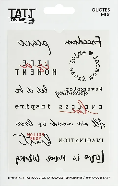 TATTon.me Quotes Mix Privremene tetovaže