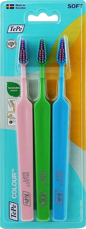 TePe Colour Select Soft Set četkica za zube, plava, zelena, roze