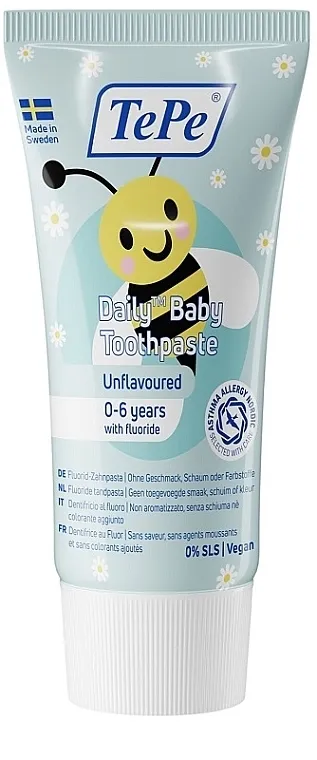 TePe Daily Baby Toothpaste Unflavored Dečija pasta za zube od 0 do 6 godina, sa fluorom