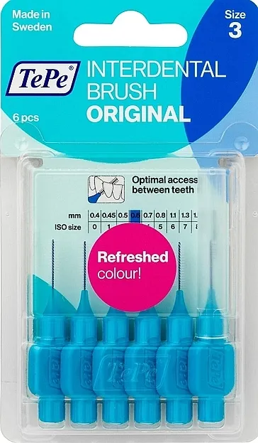 TePe Interdental Brush Original Size 3 Set interdentalnih četkica "Original", 0.6 mm, plave