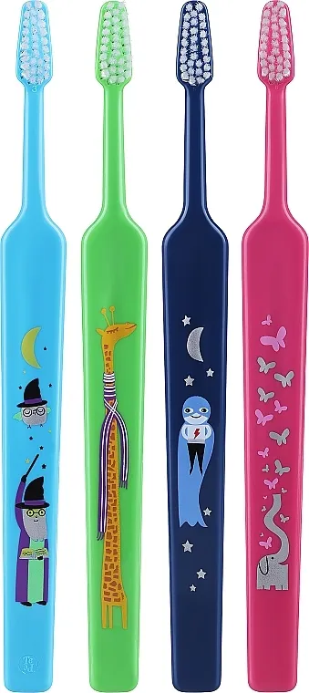 TePe Kids Extra Soft Dečije četkice za zube, plava + zelena + plava + roze