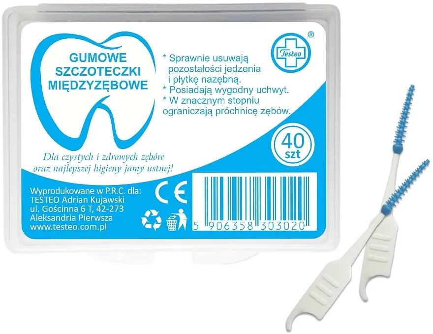 Testeo Gumene interdentalne četkice, 40 kom.
