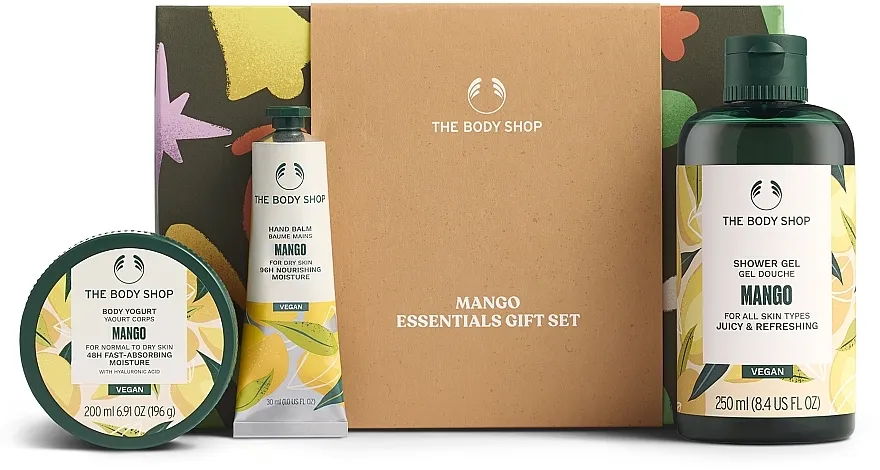 The Body Shop Mango Essentials Gift Set (b/yogurt/250ml + sh/gel/250ml + h/cr/30ml) Poklon set Mango