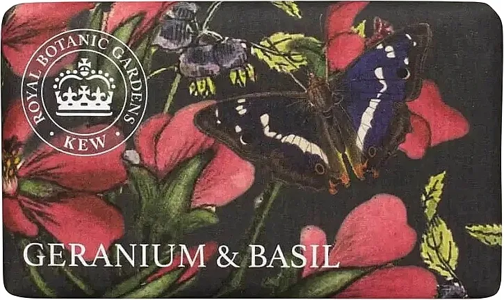 The English Soap Company Kew Gardens Geranium &amp; Basil Soap Bar Sapun od Geranijuma i Bosiljka