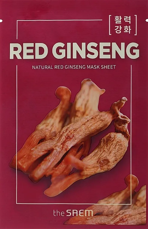 The Saem Natural Red Ginseng Mask Sheet Sheet maska za lice s ekstraktom crvenog ginsenga