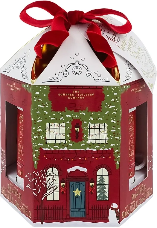 The Somerset Toiletry Co. Snow House Mini Pamper Set (h/cr/30ml+b/cr/30ml+sh/gel/50ml+sponge/1pcs) Set Kućica, crvena