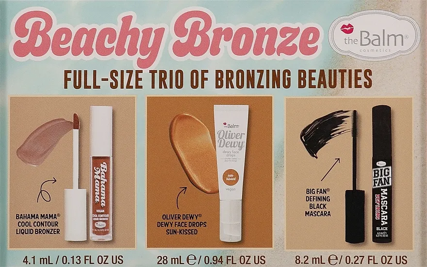 theBalm Holiday Kit Beachy Bronze (bronzer/4,1ml + f/drops/28ml + mascara/8,2ml) Set