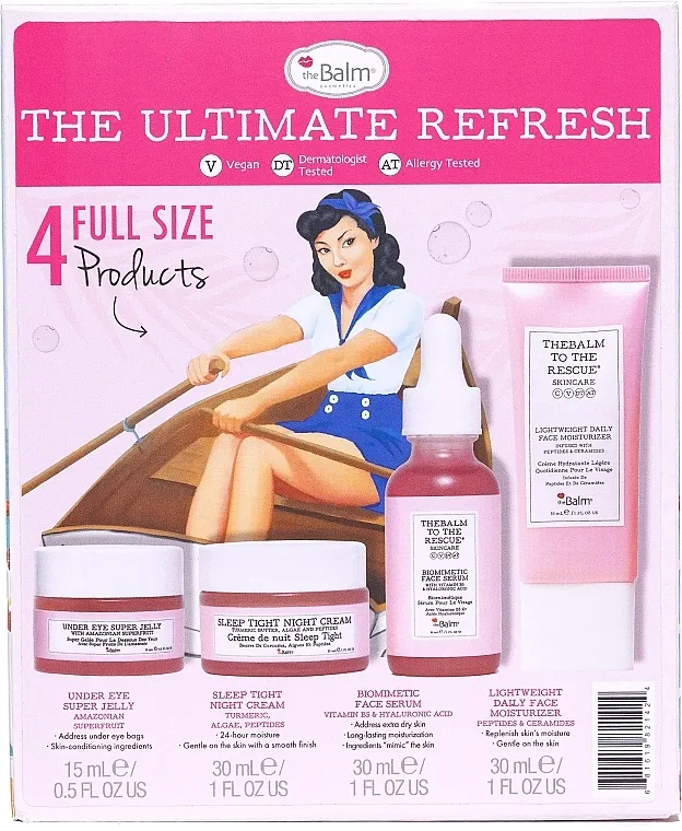 theBalm To The Rescue The Ultimate Refresh (jelly/15ml + n/cr/30ml + ser/30ml + cr/30ml) Set