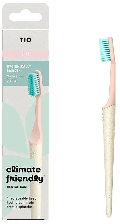TIO Soft Climate Friendly Toothbrush Četkica za zube sa zamenljivom glavom, meka, ružičasto-bež