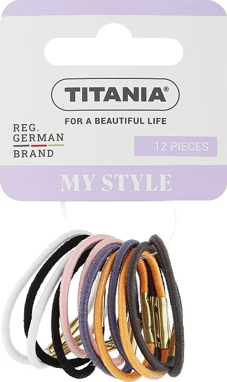 Titania Elastične gumice za kosu, 3 cm, 12 kom. višebojne 2