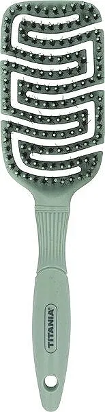Titania Flex Paddle Brush Četka od reciklirane plastike za raščešljavanje i sjaj kose, 27 cm, zelena