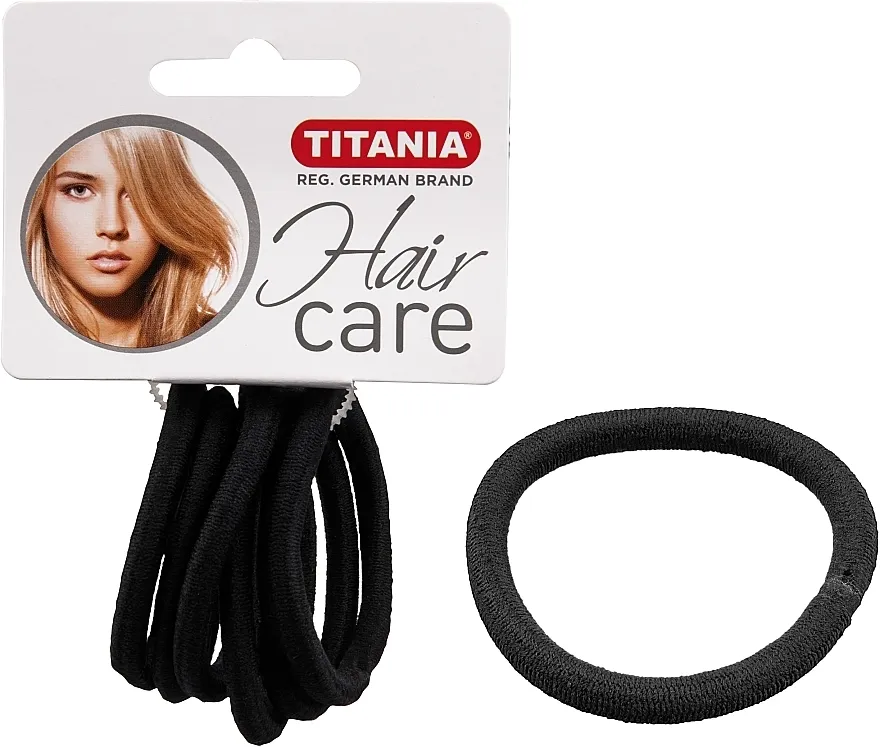 Titania Kopča za kosu elastična, 6 kom, crna, 6 mm