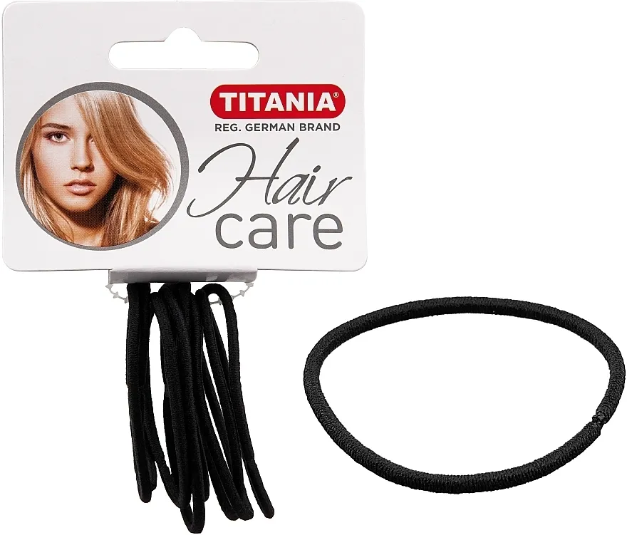 Titania Kopča za kosu elastična, 9 kom, crna, 2 mm