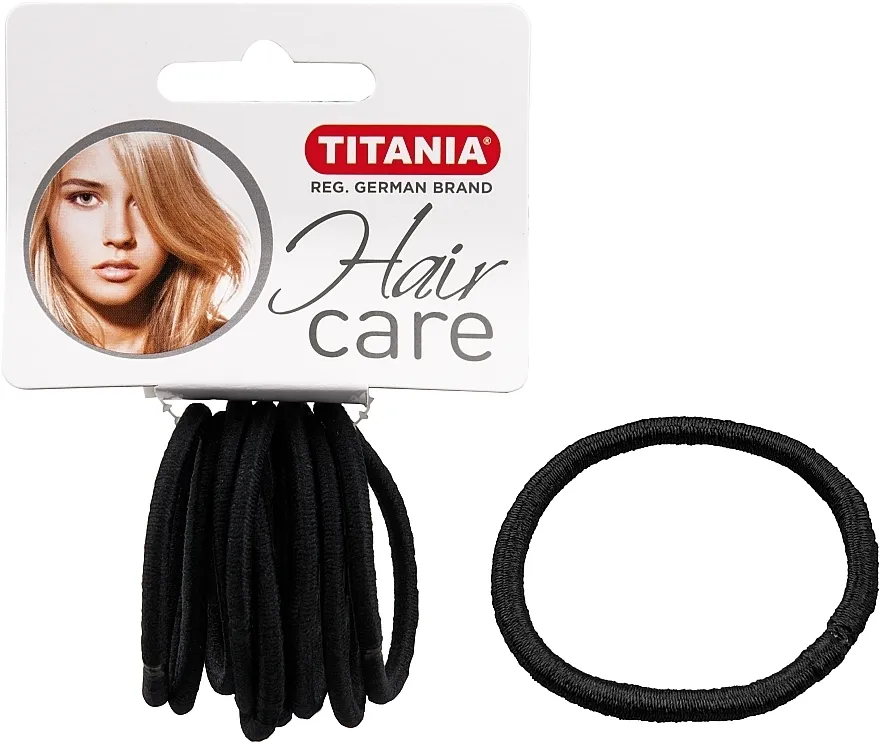 Titania Kopča za kosu elastična, 9 kom, crna, 4 mm