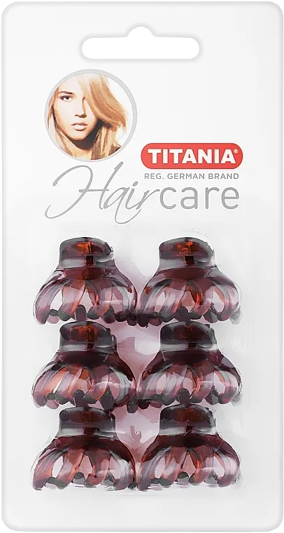 Titania Kopča za kosu plastična, mala, 6 komada, 3 cm, braon
