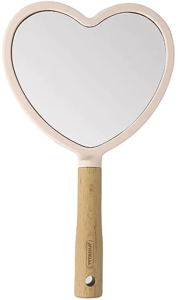 Titania Ručno ogledalo u obliku srca, puder roze