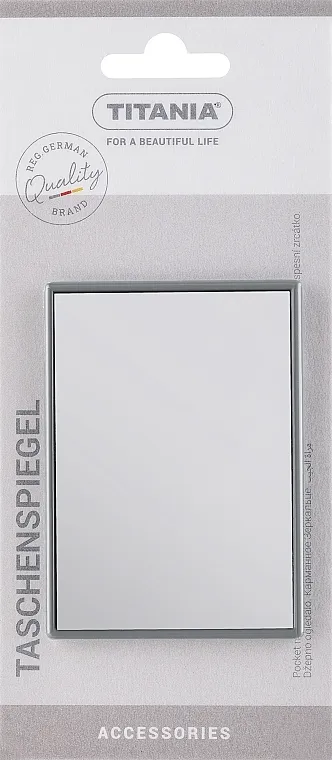 Titania Square Pocket Mirror Džepno ogledalo 8,5x6 cm, sivo