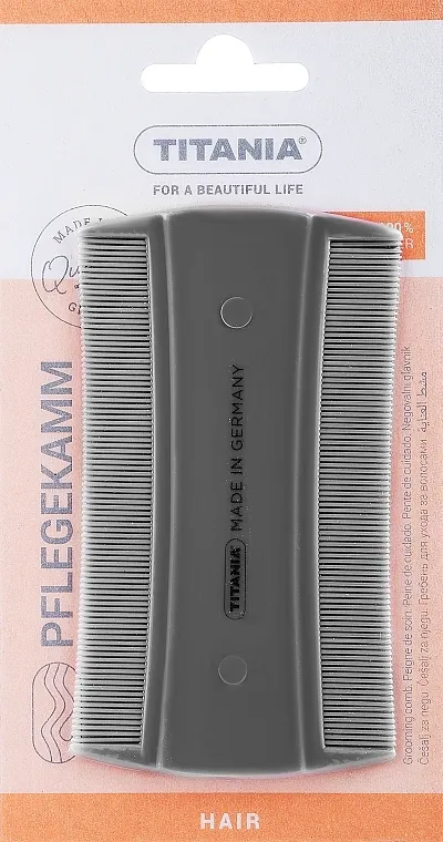 Titania Universal Comb Češalj za kosu dvostrani 10 cm, sivi