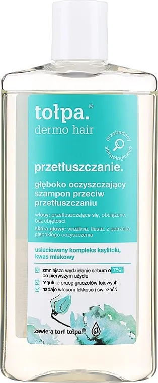 Tolpa Dermo Hair Deep Cleansing Shampoo Šampon za dubinsko čišćenje protiv mašćenja sa kompleksom ksilitola i mlečne kiseline