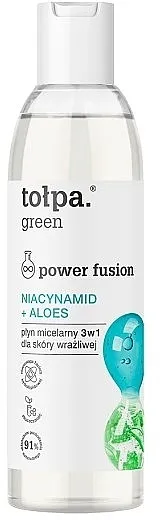 Tolpa Green Power Fusion 3in1 Micellar Water for Sensitive Skin Niacinamide + Aloe Micelarna voda 3 u 1