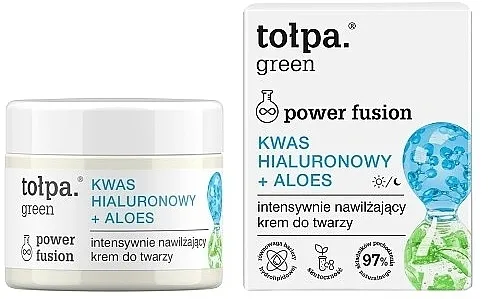 Tolpa Green Power Fusion Intensively Moisturizing Face Cream Hyaluronic Acid + Aloe Intenzivna hidratantna krema za lice
