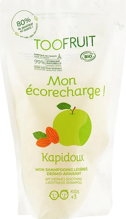 TOOFRUIT Kapidoux Dermo-Soothing Shampoo (dojpak) Omekšavajući lagani šampon jabuka-badem