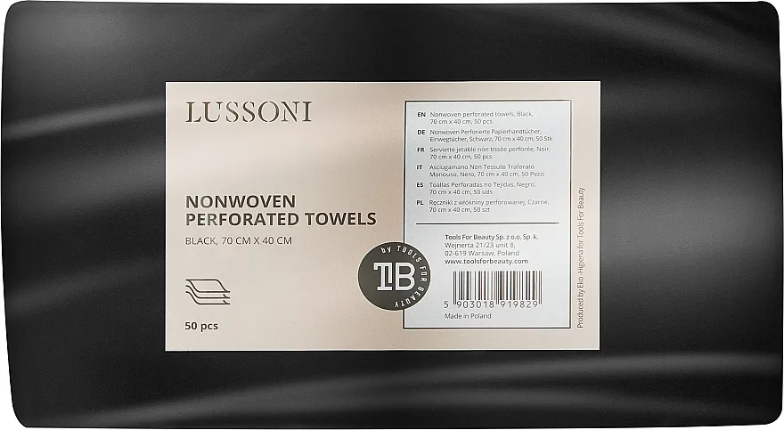 Tools For Beauty Lussoni Towel Cellulose Celulozni ručnici, 70x40 cm, crni