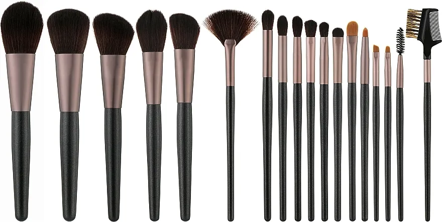 Tools For Beauty MiMo Makeup Brush Black Set Set kistova za šminku, 18 kom