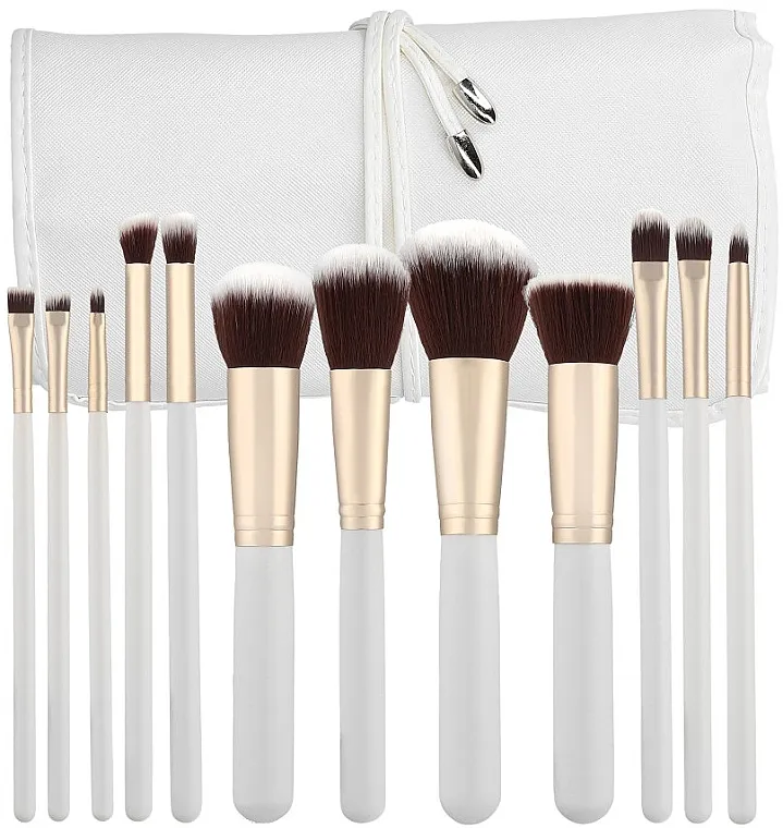 Tools For Beauty Set profesionalnih kistova za šminkanje, 12 kom, bijeli