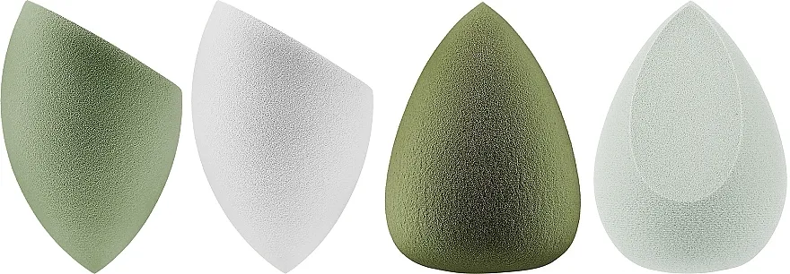 Top Choice 3D Make-up Sponge Sunđeri za blendovanje, 4 kom, svetlozeleni + sivi