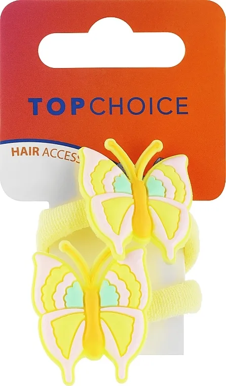 Top Choice Gumice za kosu 21183, 2 kom., leptirići, žute