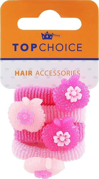 Top Choice Gumice za kosu 21831, 4 kom, roze