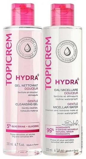 Topicrem Hydra+ Facial Routine Kit (cl/gel/200ml + ser/30ml) Set
