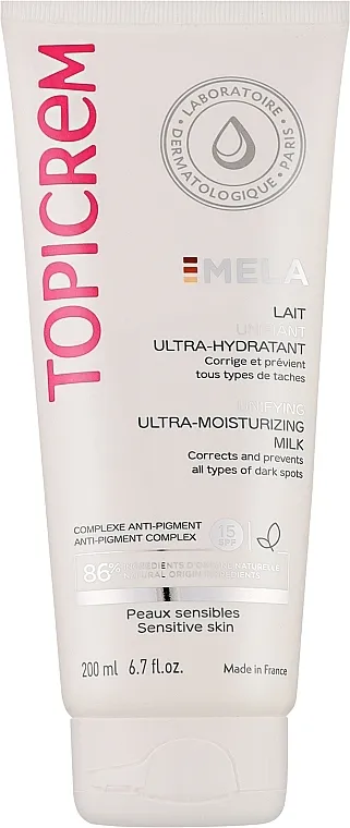 Topicrem Mela Unifying Ultra-Moisturizing Milk SPF 15 Ultra hidratantno mleko za telo