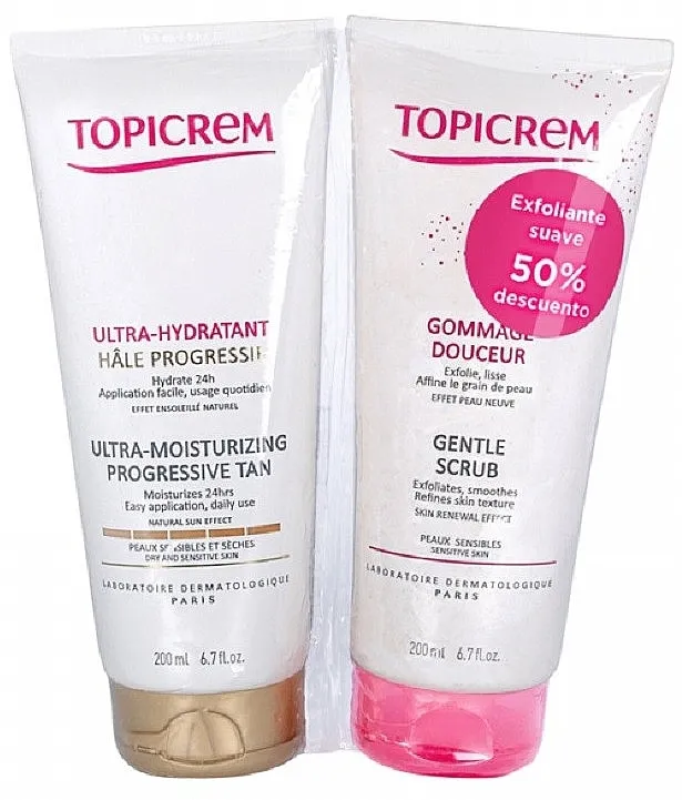 Topicrem Ultra Tanning Moisturizer Set (b/milk/200ml + b/scrub/200ml)