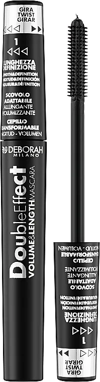 Transformabilna maskara za trepavice Deborah Double Effect Volume&amp;Lunghezza Mascara