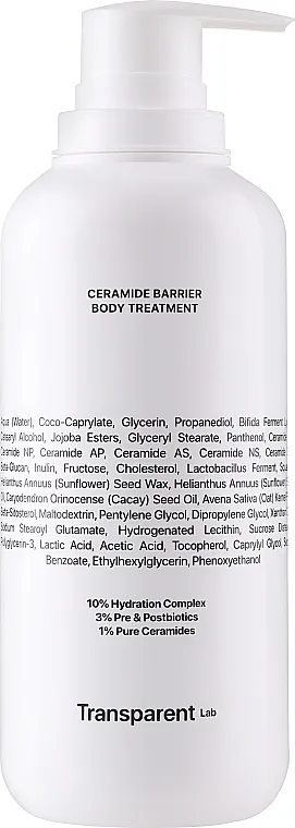 Transparent Lab Ceramide Barrier Body Treatment Balzam za telo sa visokim sadržajem ceramida