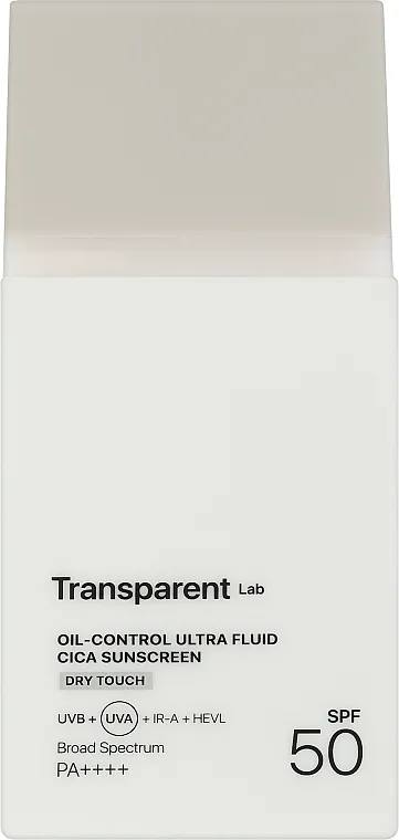 Transparent Lab Oil-Control Ultra Fluid Cica Sunscreen SPF 50+ Zaštitna krema za lice od sunca