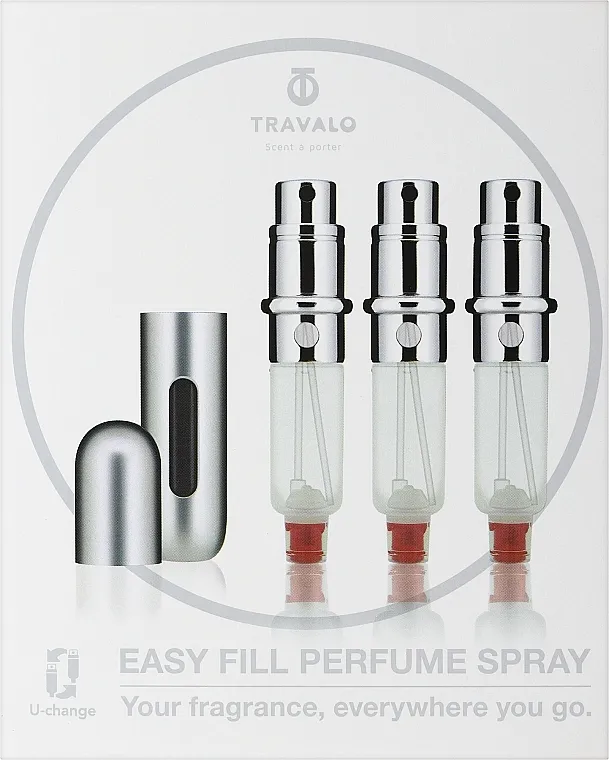 Travalo Classic HD Silver Set (atomiser/3x5ml + case) Set raspršivača parfema