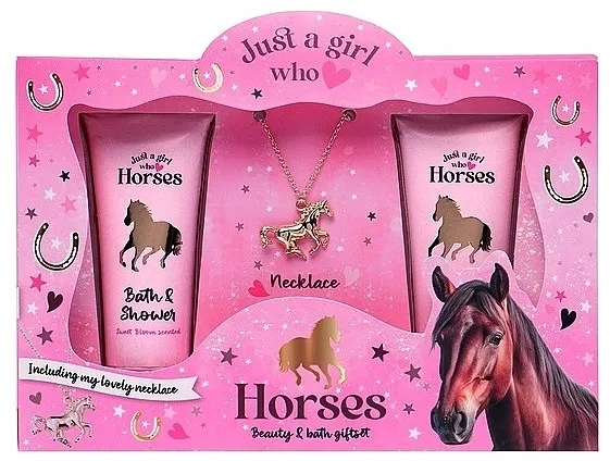 Treffina Horses Beauty &amp; Bath Gift Set (sh/gel/35ml + lot/35ml + necklase/1psc)