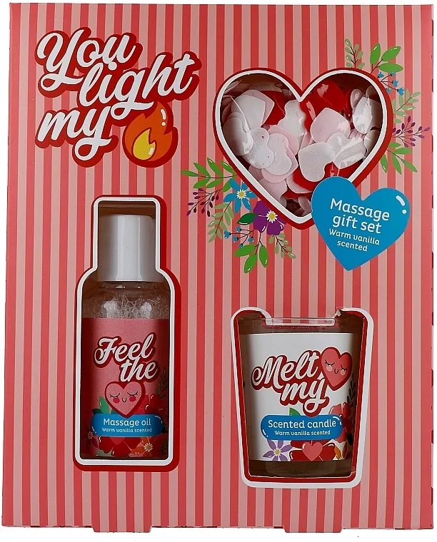 Treffina Source Balance Massage Gift Set (massage/oil/80ml + candle/50g + confetti/20g)