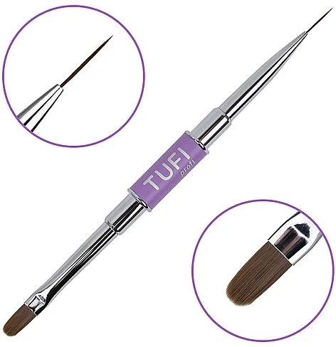 Tufi Profi Double-Ended Manicure Brush Gel 8 / Liner 12mm Dvostrana četkica za manikir