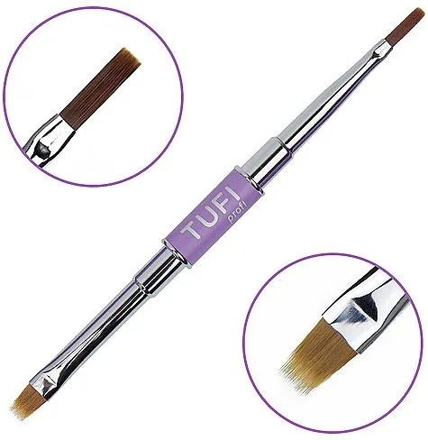Tufi Profi Double-Ended Manicure Brush Ombre/Wide Stripes Dvosmerna četkica za manikir ombre/široke linije
