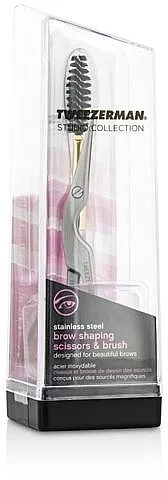 Tweezerman Stainless Steel Brow Shaping Scissors &amp; Brush Makaze za obrve sa četkicom