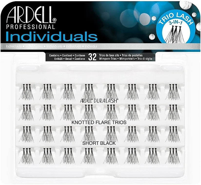 Umjetne trepavice Ardell Individuals Duralash Knotted Flare Trio Lashes Short Black