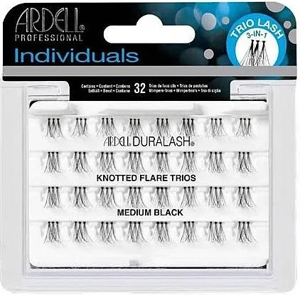 Umjetne trepavice Ardell Individuals Duralash Knotted Flare Trio Lashes Black Medium