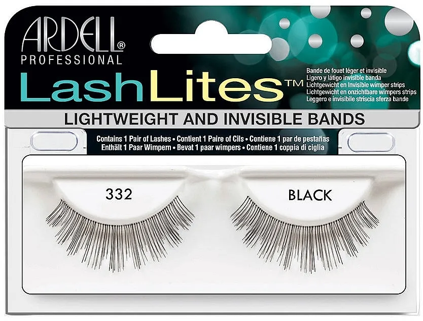 Umjetne trepavice Ardell LashLites Lightweight and Invisible Bands Black 332