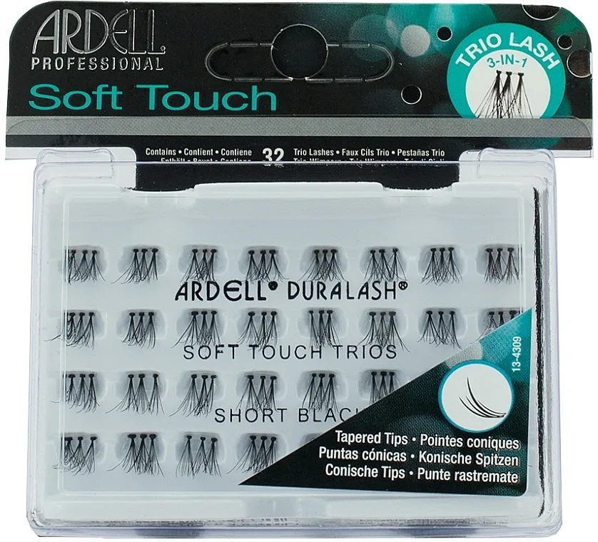 Umjetne trepavice Ardell Professional Duralash Individual Soft Touch Trios Short Black