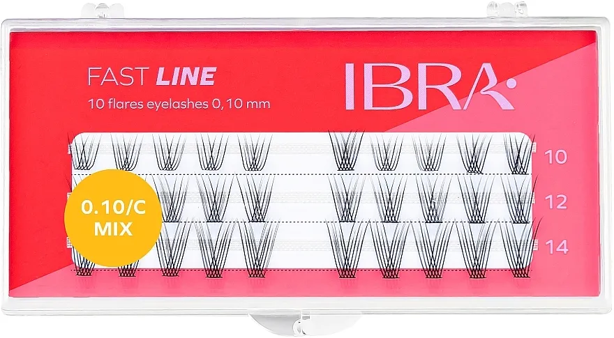 Umjetne trepavice, C 0.10, Mix Ibra Fast Line
